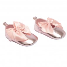 B2228-BP: Baby Pink Shiny PU Shoes (0-12 Months)